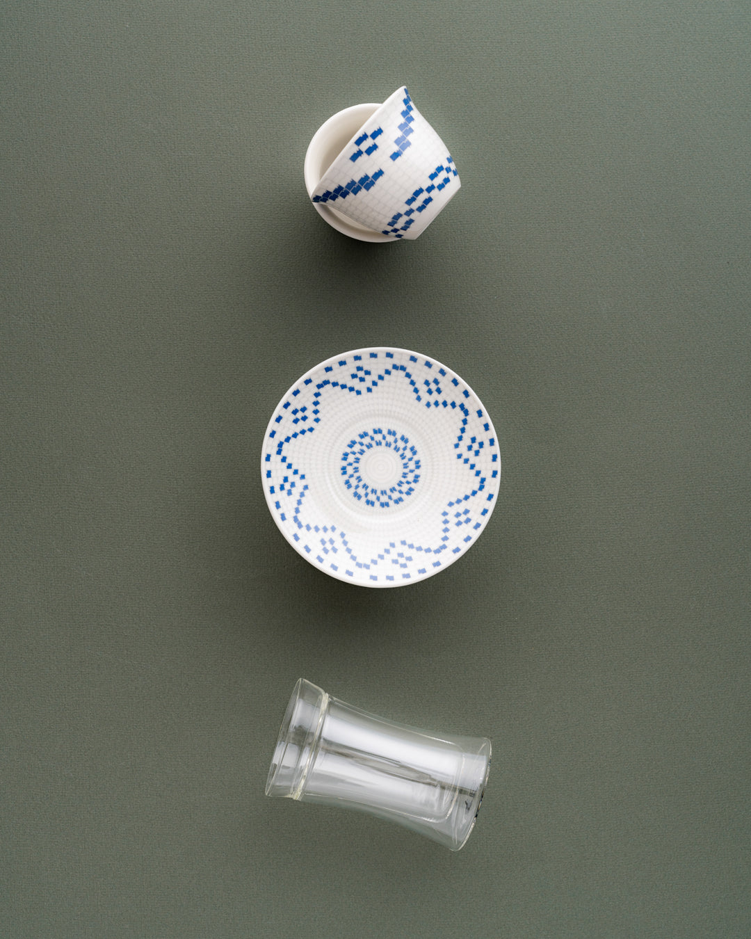 طقم استكانات شاي وفناجين قهوة عربية 18 قطعة دبل وول - طبقتين من الزجاج