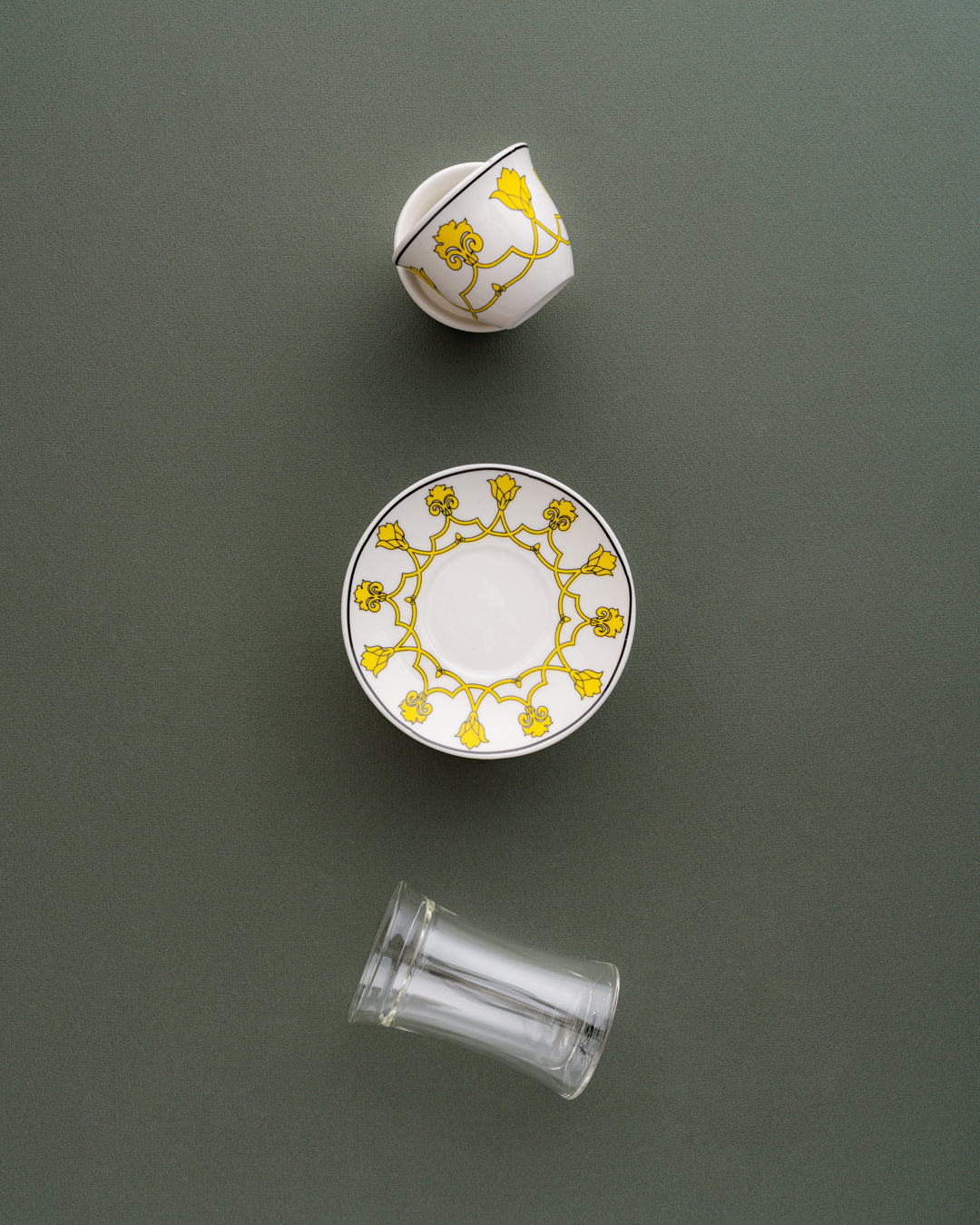 طقم استكانات شاي وفناجين قهوة عربية 18 قطعة دبل وول - طبقتين من الزجاج