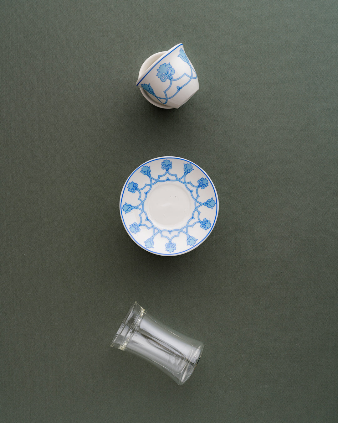 طقم استكانات شاي وفناجين قهوة عربية 18 قطعة دبل وول - طبقتين من الزجاج