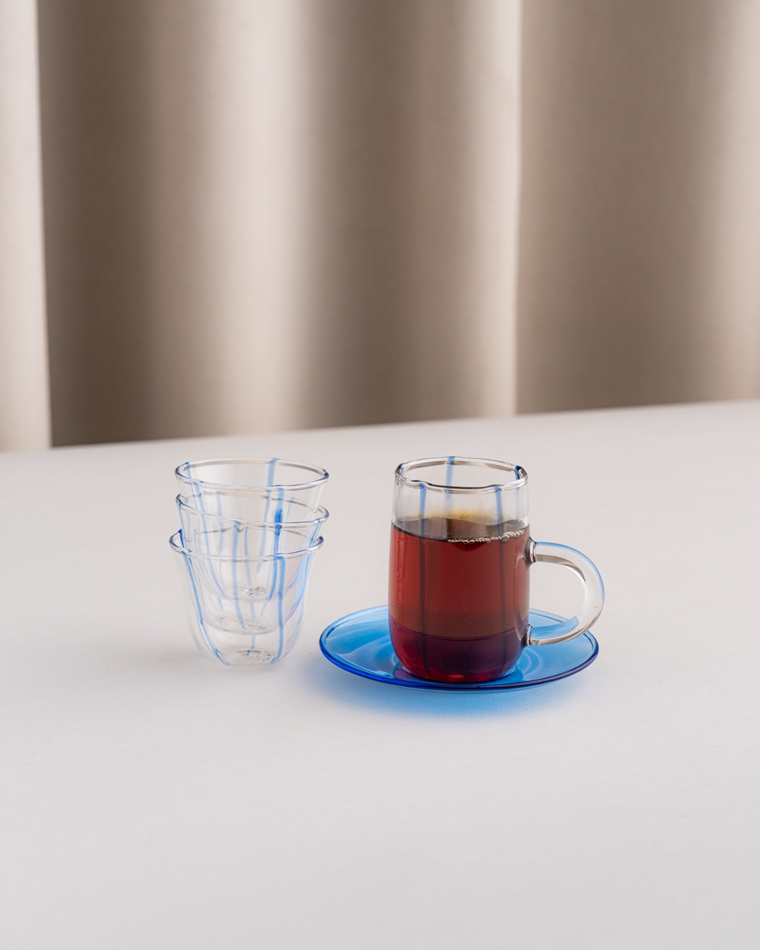 Luxury طقم استكانات وفناجين زجاج