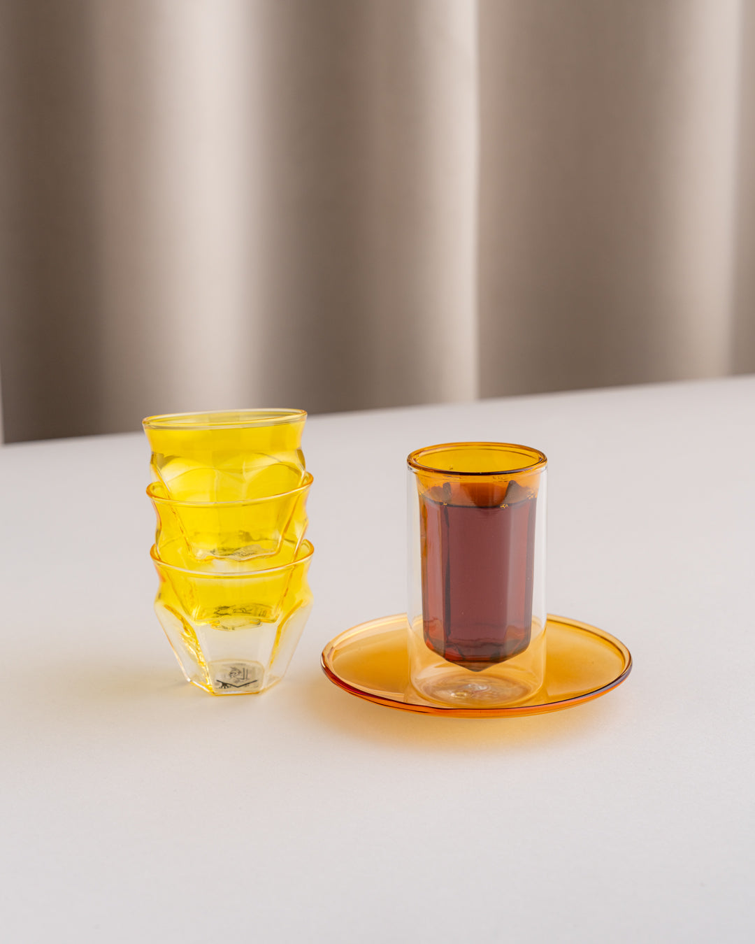 طقم استكانات شاي وفناجين قهوة عربية 18 (Double Wall) - طبقتين من الزجاج