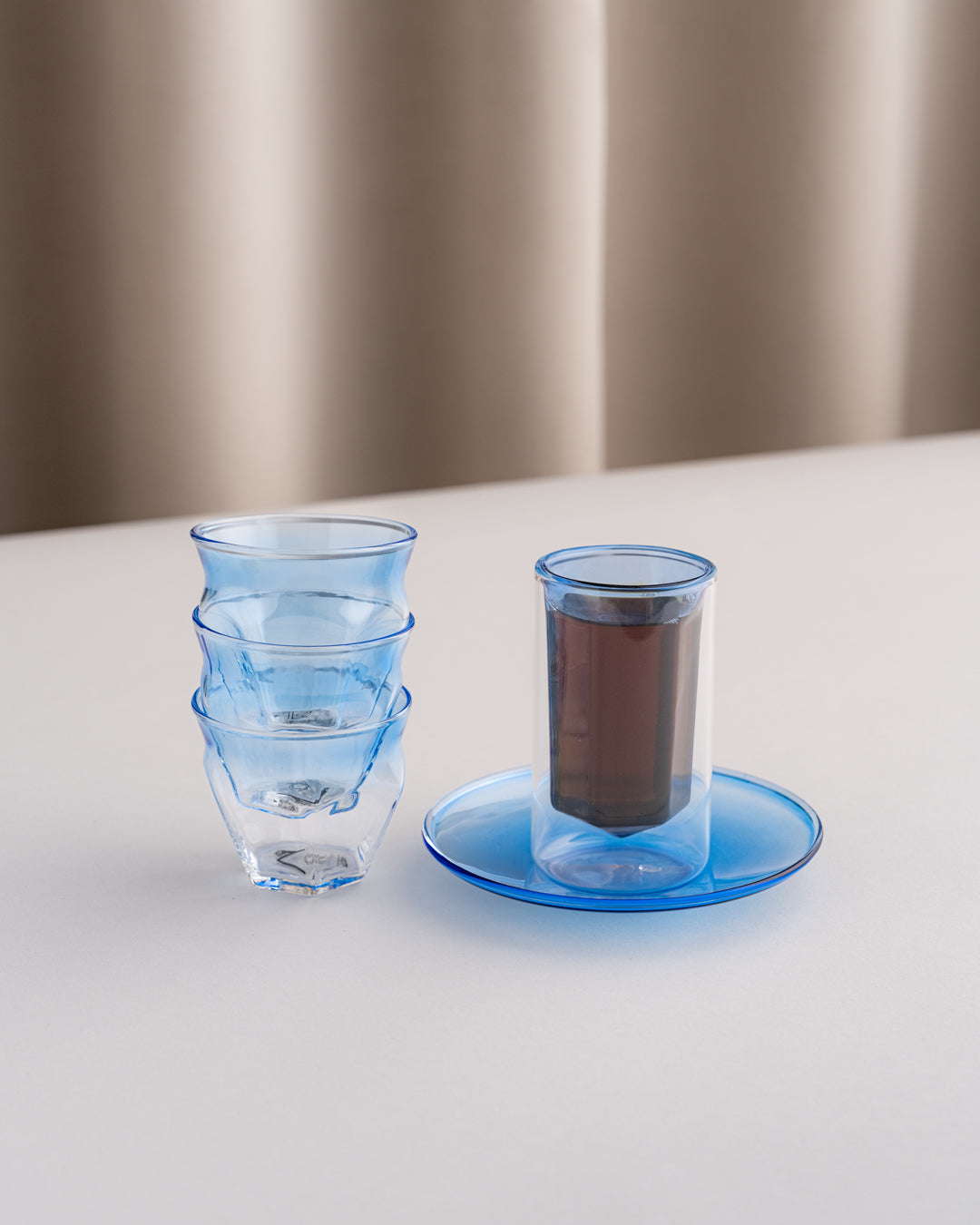 طقم استكانات شاي وفناجين قهوة عربية 18 (Double Wall) - طبقتين من الزجاج