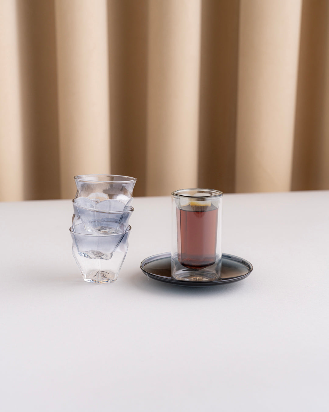 طقم استكانات شاي وفناجين قهوة عربية 18 (Double Wall) - طبقتين من الزجاج