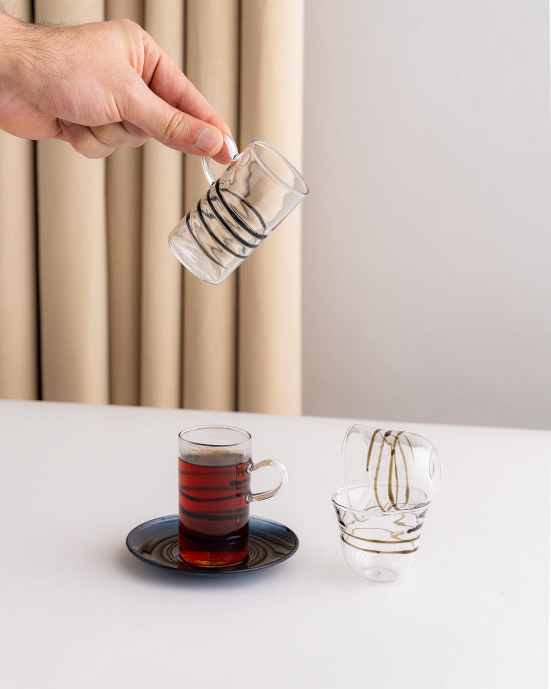 Luxury طقم استكانات وفناجين زجاج