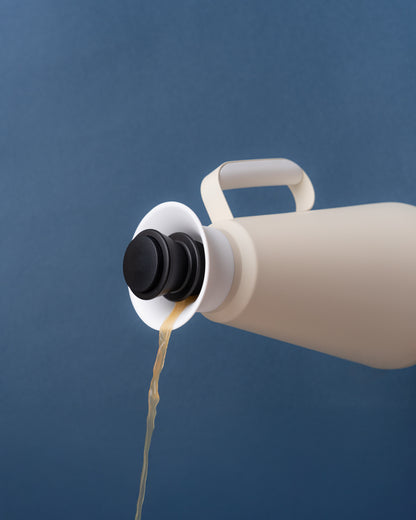 مطارة شاي وقهوة دبل وول لون ابيض