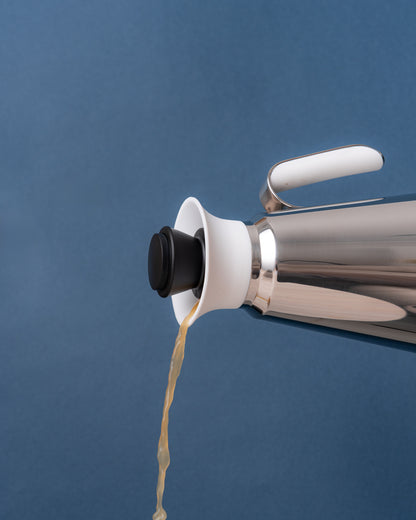 مطارة شاي وقهوة دبل وول لون سلفر