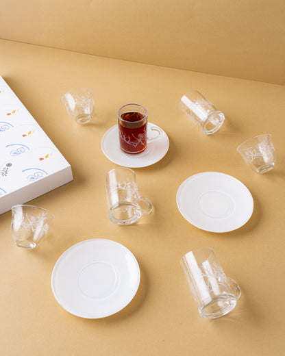 طقم استكانات شاي وفناجين قهوة عربية 18 قطعة