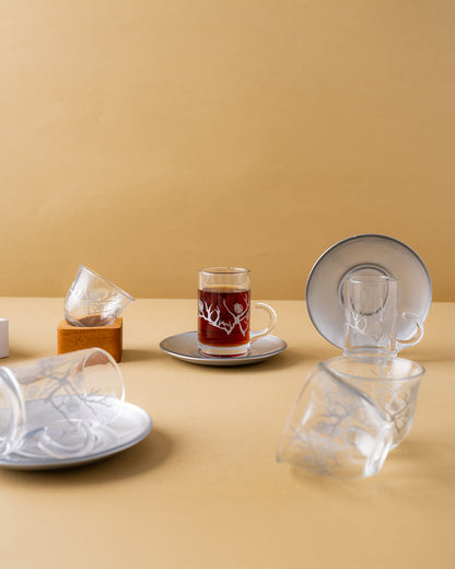 طقم استكانات شاي وفناجين قهوة عربية 18 قطعة