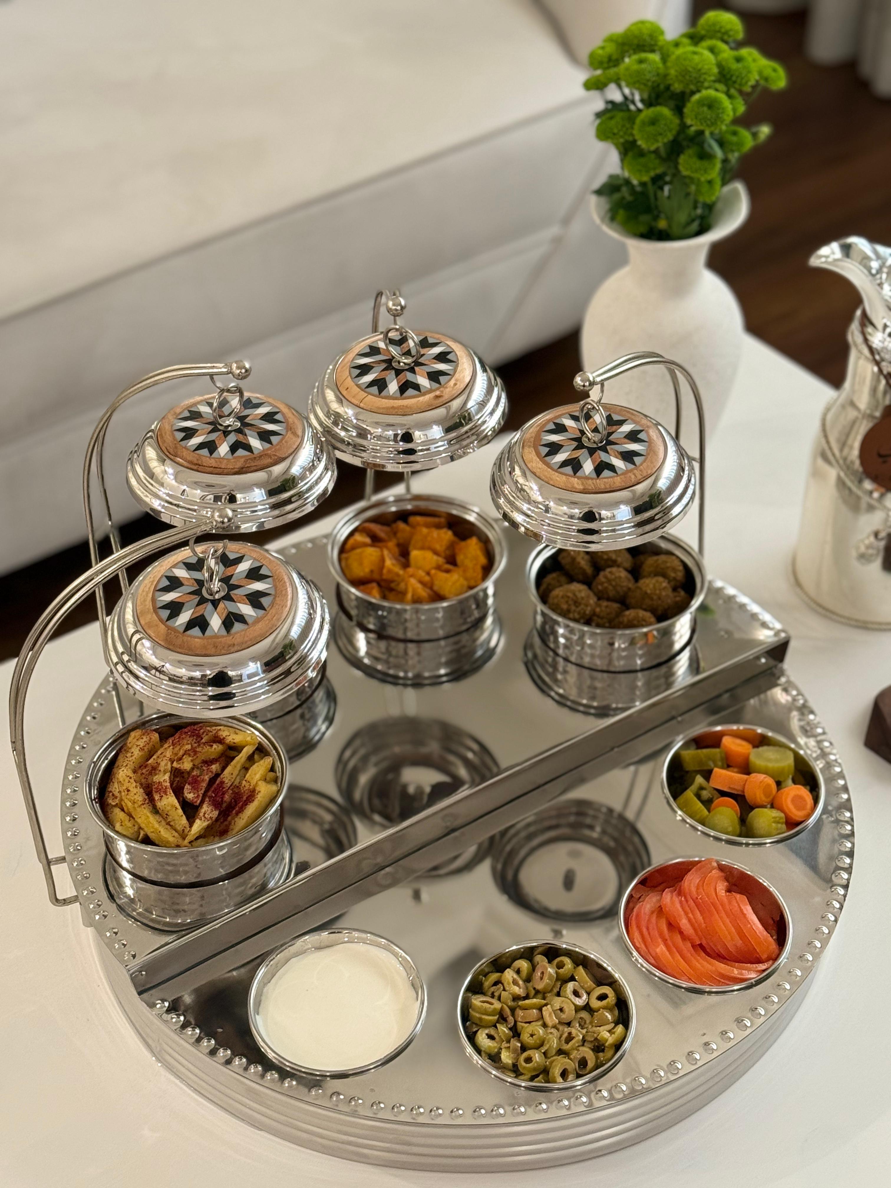 ماعون ريوق مع سخان شمعة